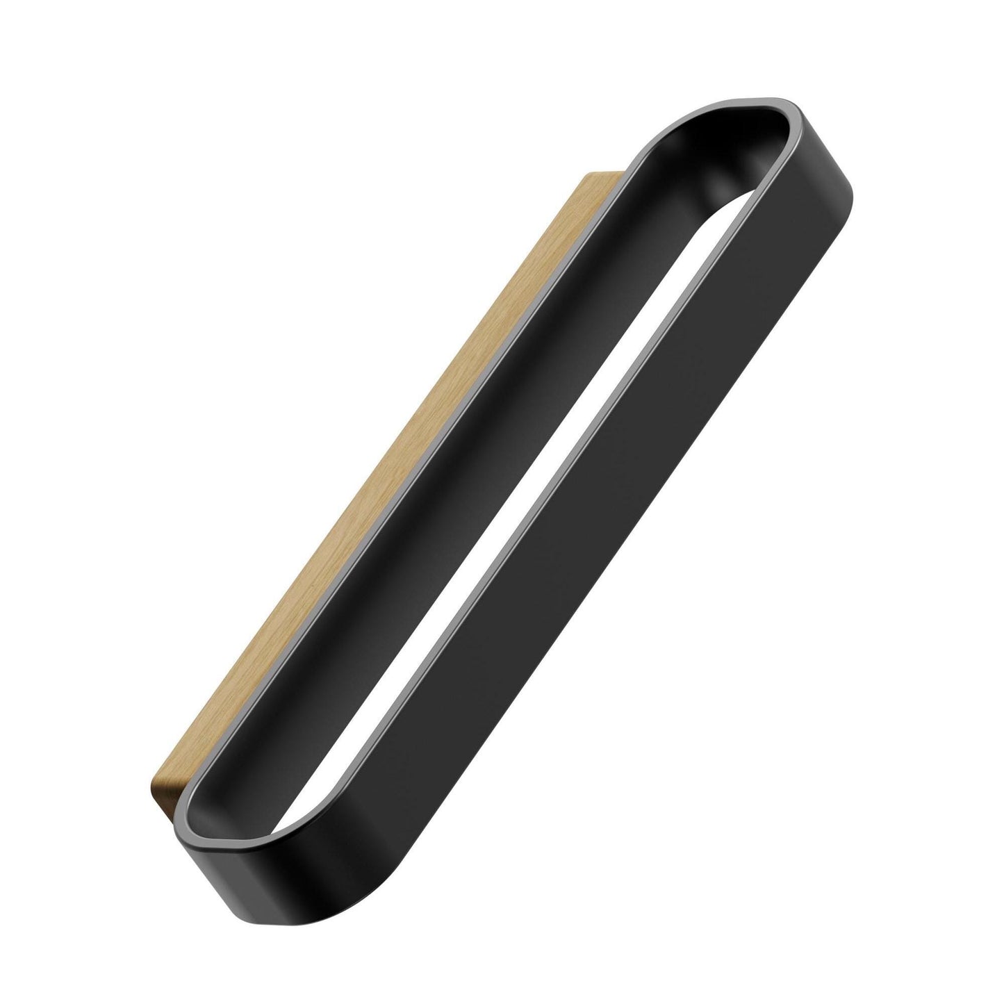 Furnipart Race Clear Lacquered Oak & Matt Black Wood Handle 32mm 96mm