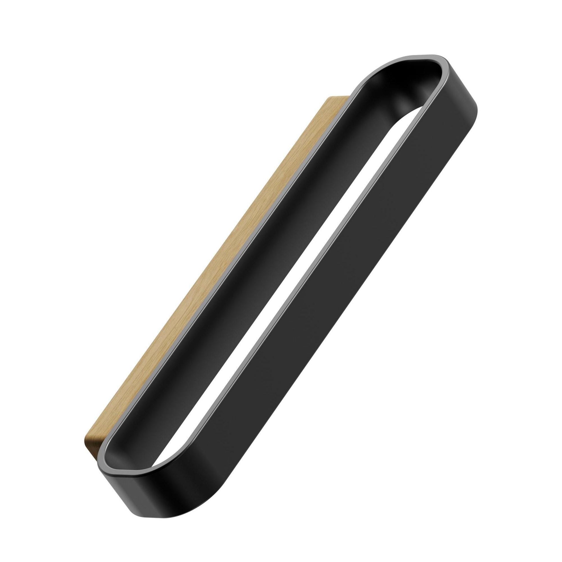 Furnipart Race Clear Lacquered Oak & Matt Black Wood Handle 32mm 96mm