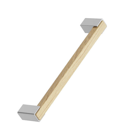 Furnipart Segment Clear Lacquered Oak Inox Wood Handle 160mm & T-Knob