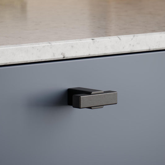 Furnipart Segment Stained Black Oak Wood Handle 160mm & T-Knob