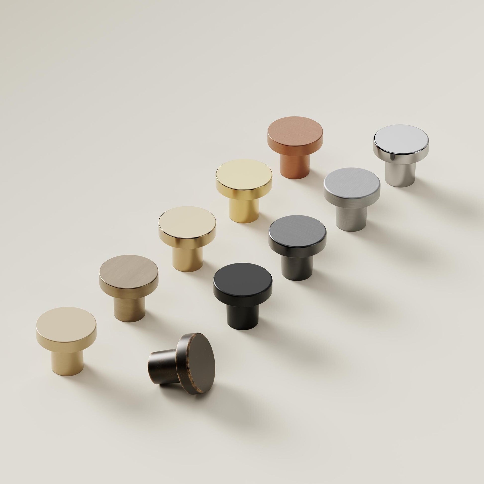 Furnipart Dot Round Knob Patinated Brass 30mm