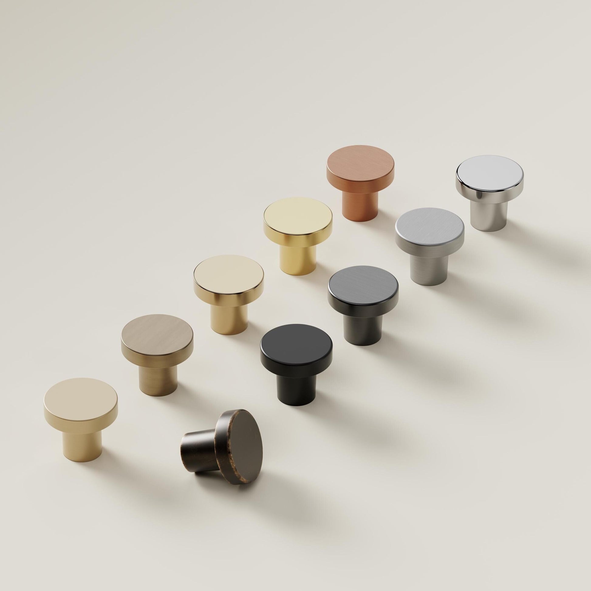 Furnipart Dot Round Knob Polished Brass 30mm