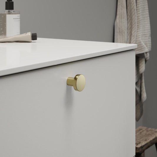 Furnipart Dot Round Knob Polished Brass 30mm