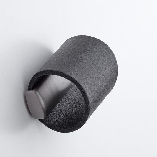 Furnipart Drum Leather Knob Black & Inox 32mm