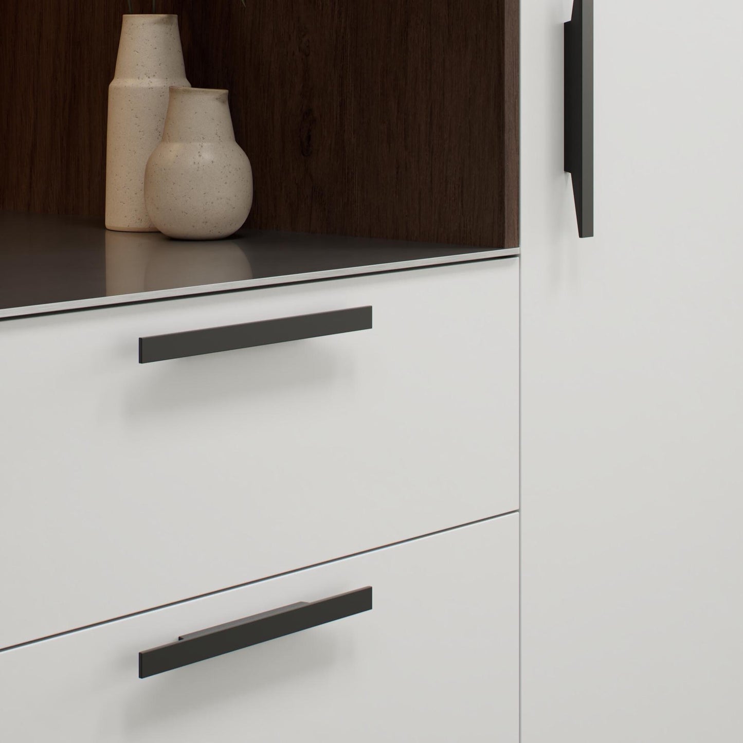 Furnipart Facet Handle Matt Black 32mm, 96mm & 160mm