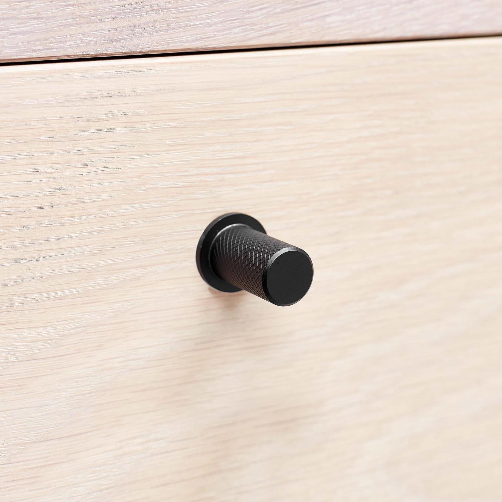 Furnipart Harlequin Knurled Knob Matt Black Stainless Steel