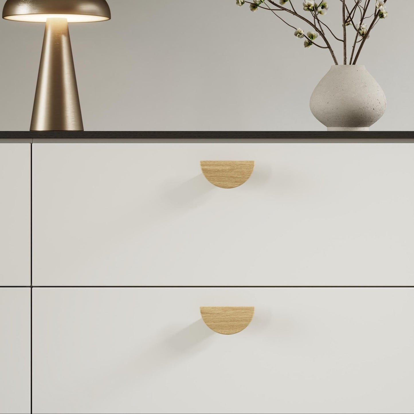 Furnipart Horizon Oak Clear Lacquered Handle Small & Large