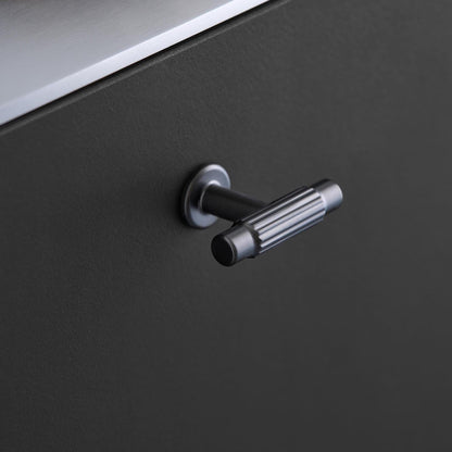 Furnipart Villa Fluted Handle & Knob Gun Metal 128mm 192mm Round Knob T- Knob