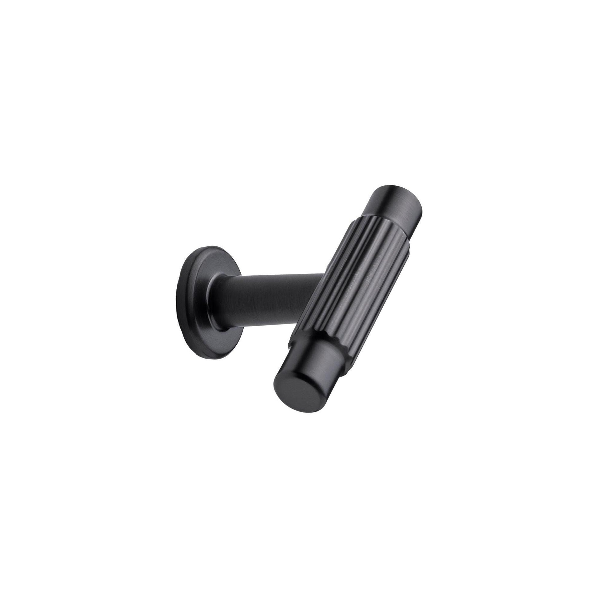 Furnipart Villa Fluted Handle & Knob Gun Metal 128mm 192mm Round Knob T- Knob