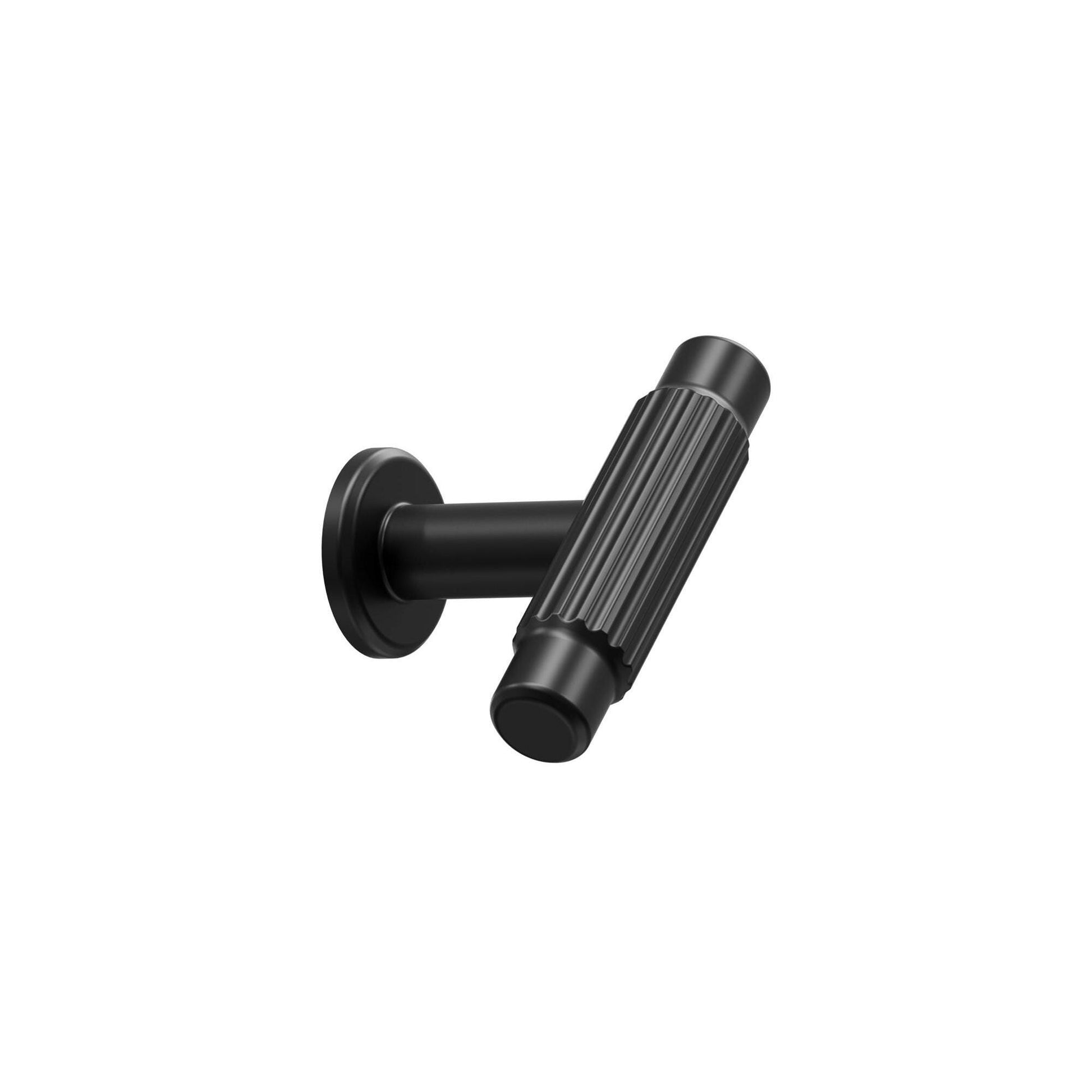 Furnipart Villa Fluted Handle & Knob Matt Black 128mm 192mm Round Knob T- Knob