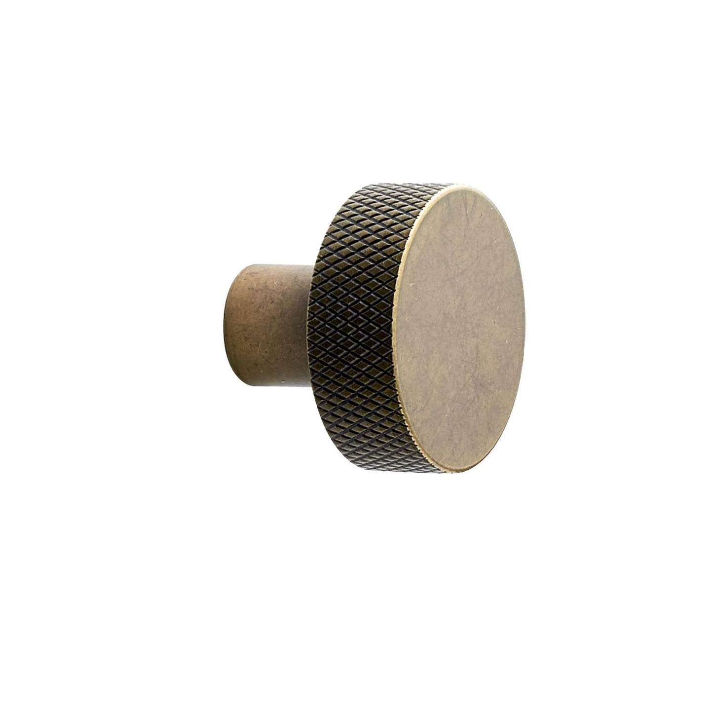 Furnipart Simon Knurled Round Knob Antique Brass