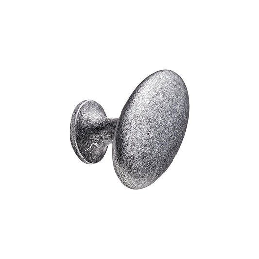 Furnipart Oval Simple Knob Antique Grey with Pins