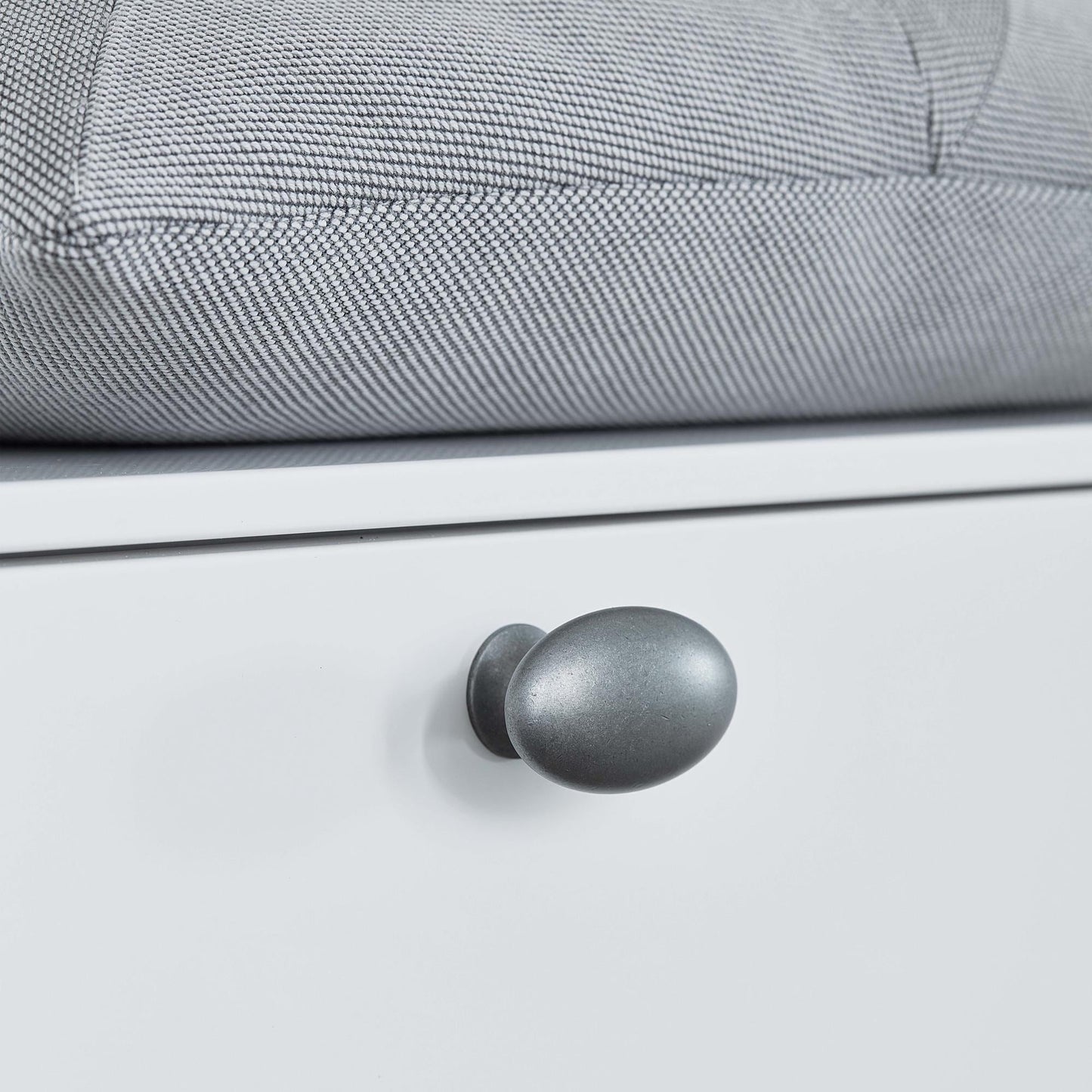 Furnipart Oval Simple Knob Antique Grey with Pins
