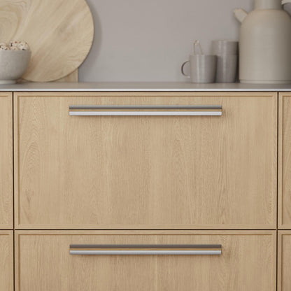 Furnipart Papillon Lacquered Oak & Matt Inox Wood Handle 32mm 160mm 320mm