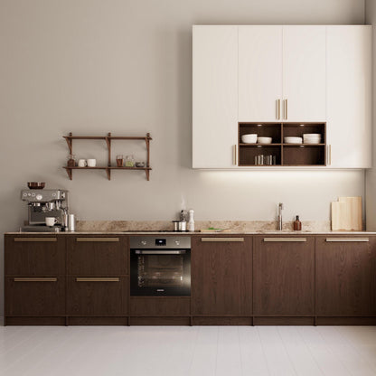 Furnipart Papillon Dark Brown Oak & Matt Brass Wood Handle 32mm 160mm 320mm