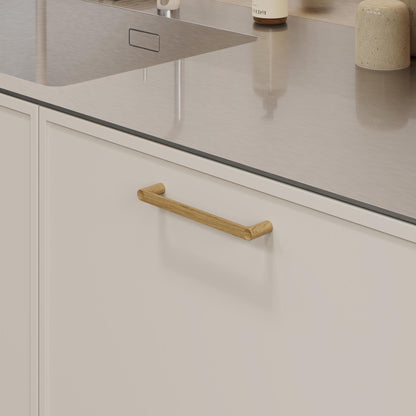Furnipart Punto Handle & Knob 160mm Oak Clear Lacquered
