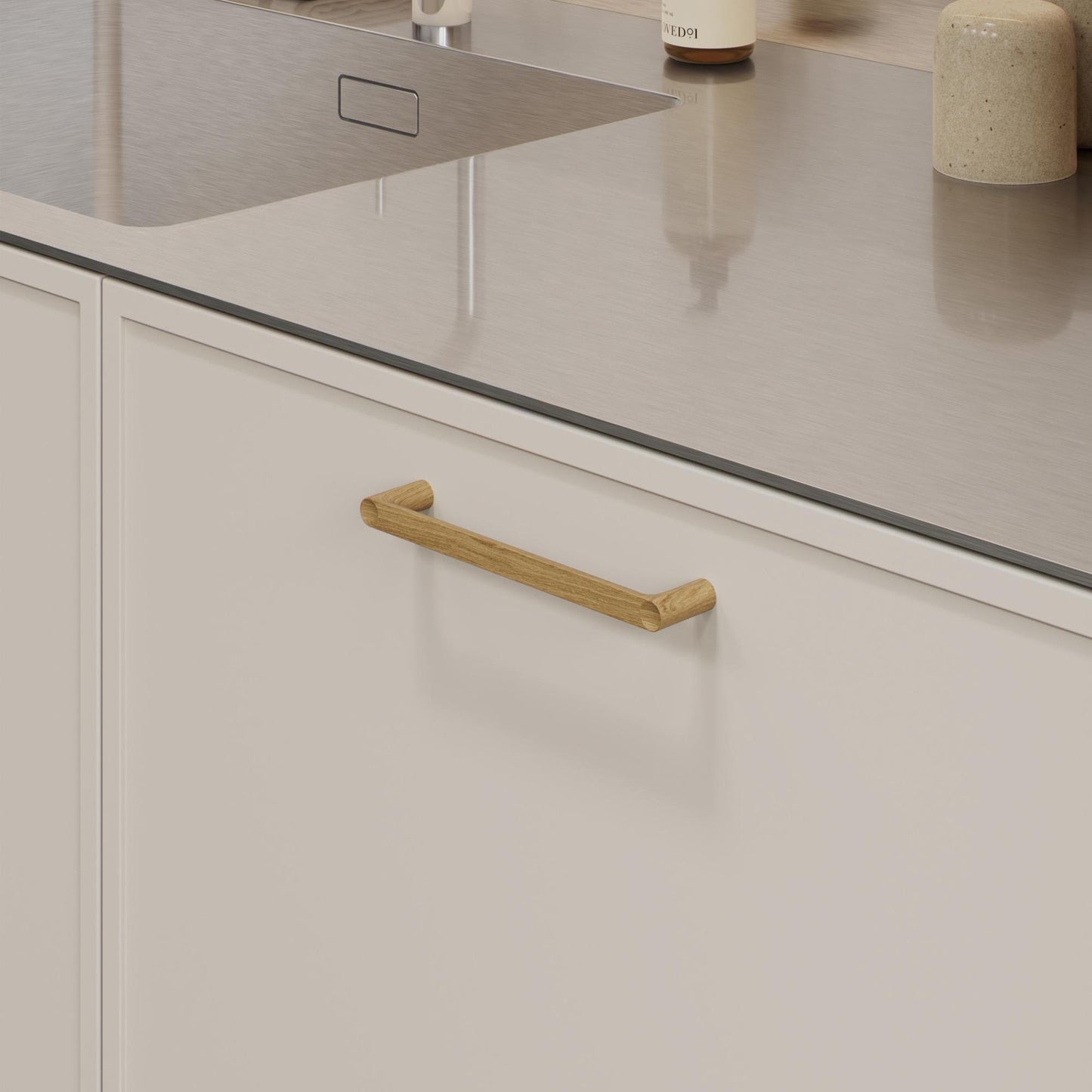 Furnipart Punto Handle & Knob 160mm Oak Clear Lacquered