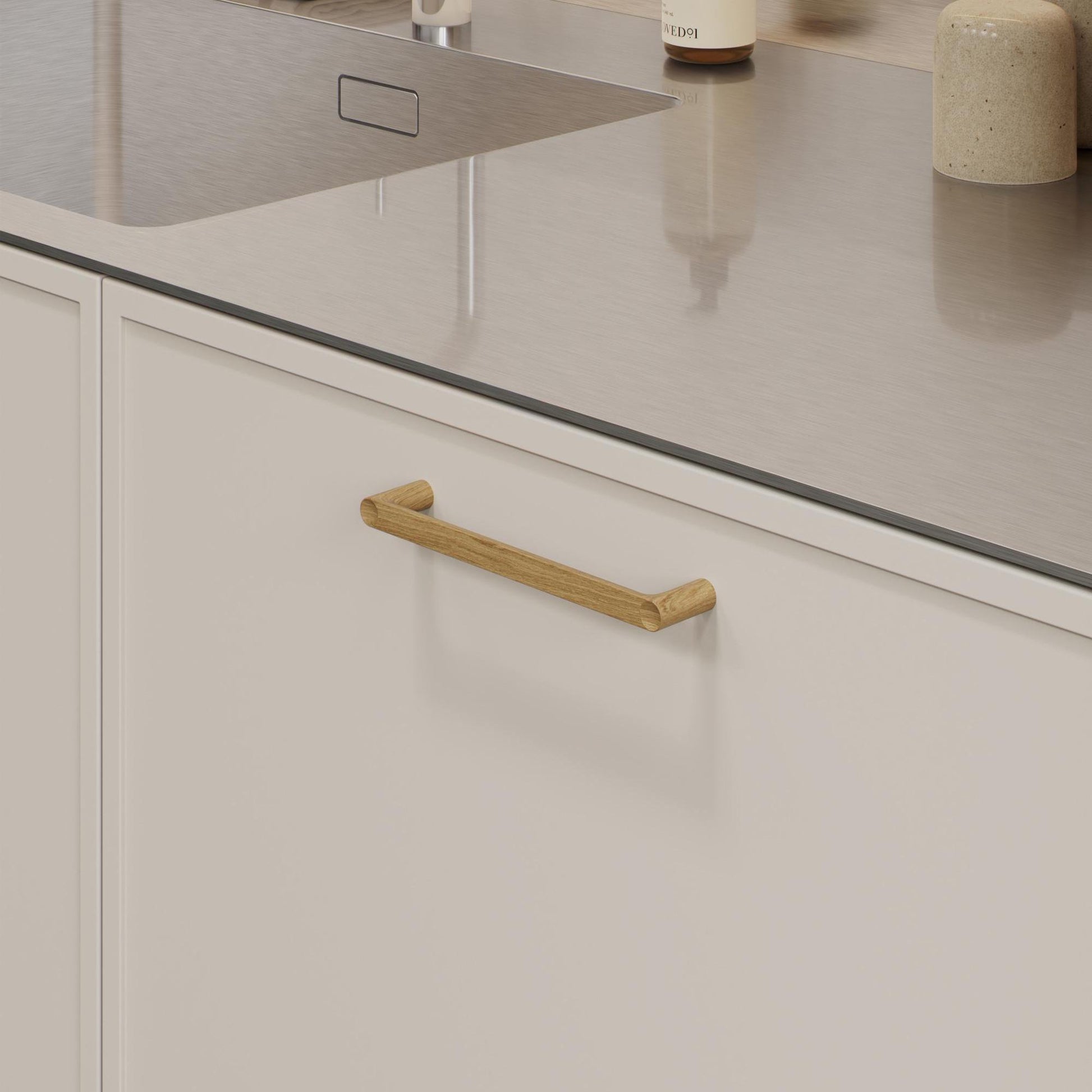 Furnipart Punto Handle & Knob 160mm Oak Clear Lacquered