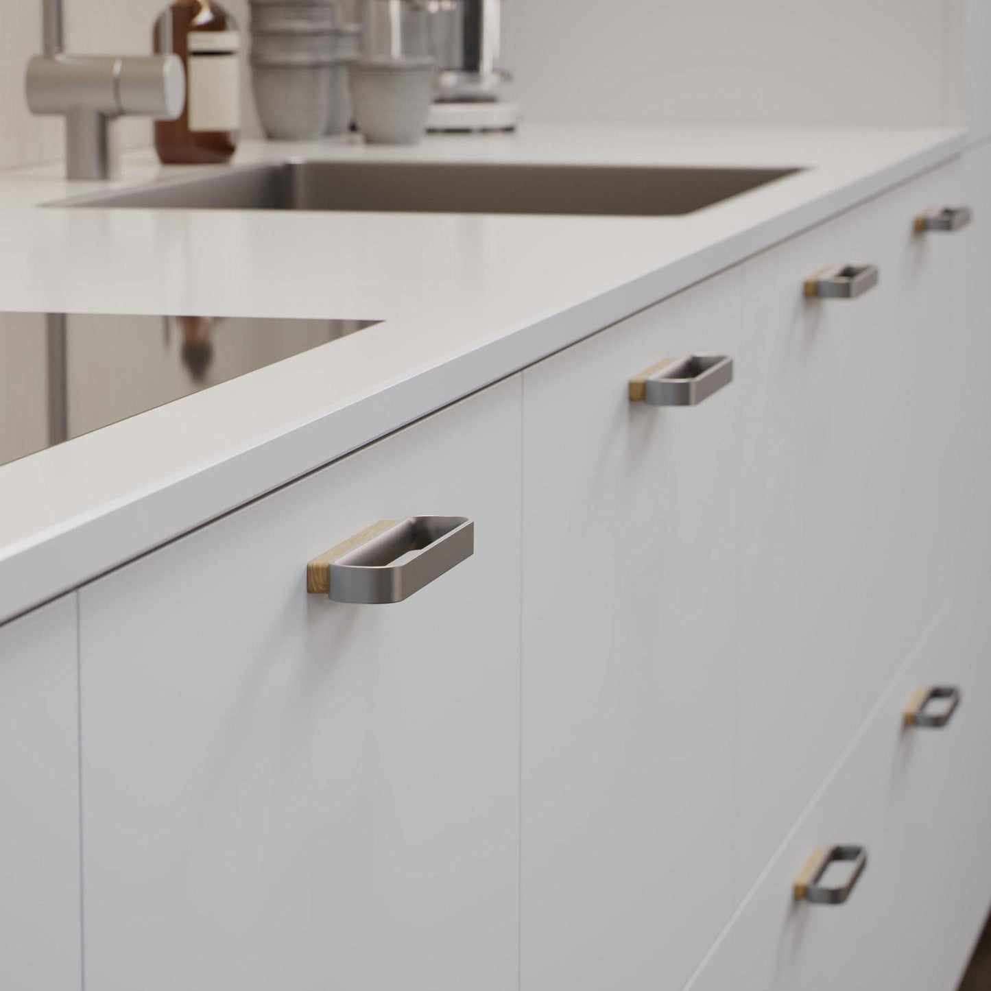 Furnipart Race Clear Lacquered Oak & Inox Wood Handle 32mm 96mm