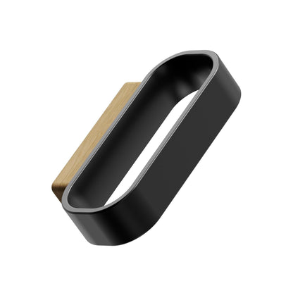 Furnipart Race Clear Lacquered Oak & Matt Black Wood Handle 32mm 96mm