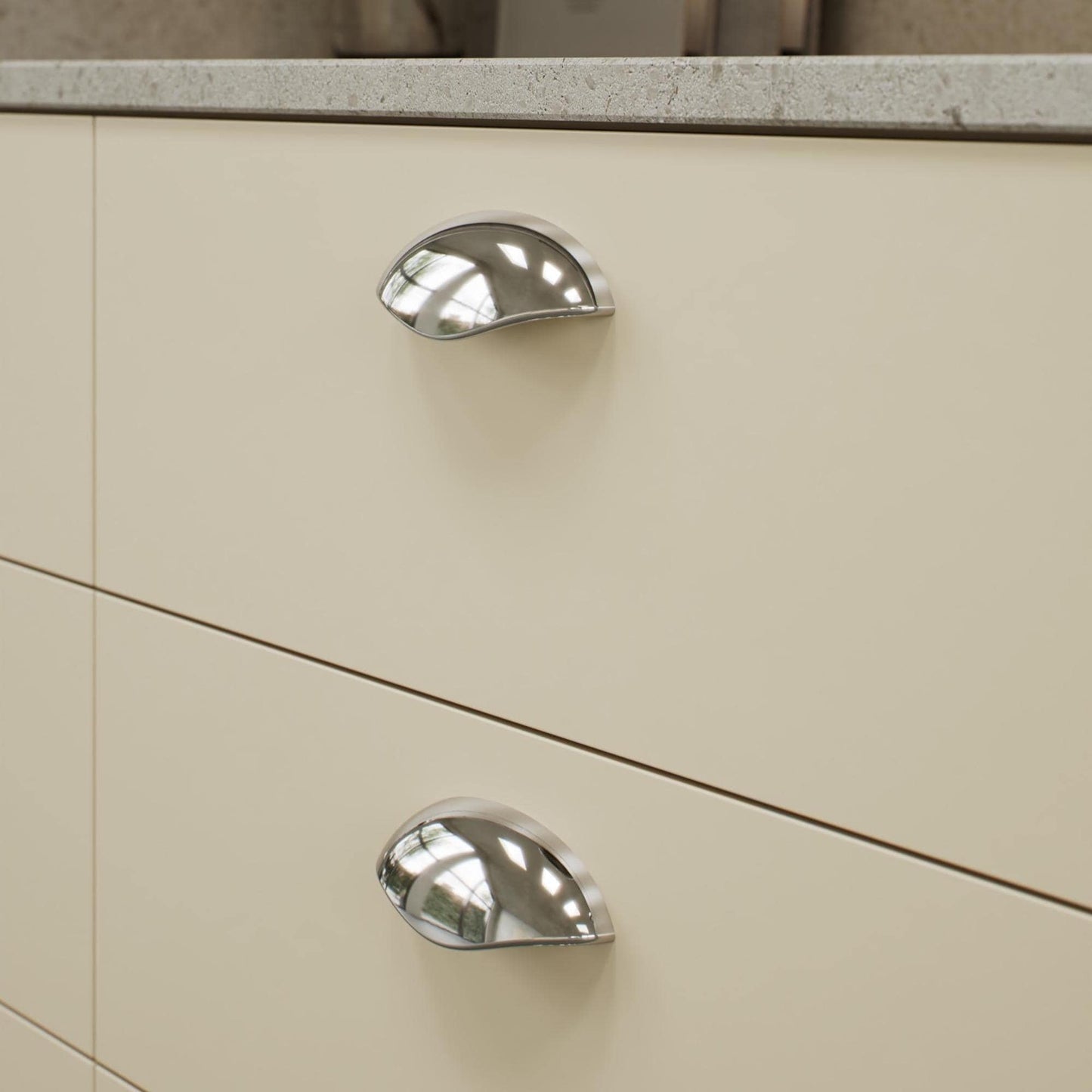 Furnipart Luna Cup 64mm & 96mm Bright Nickel