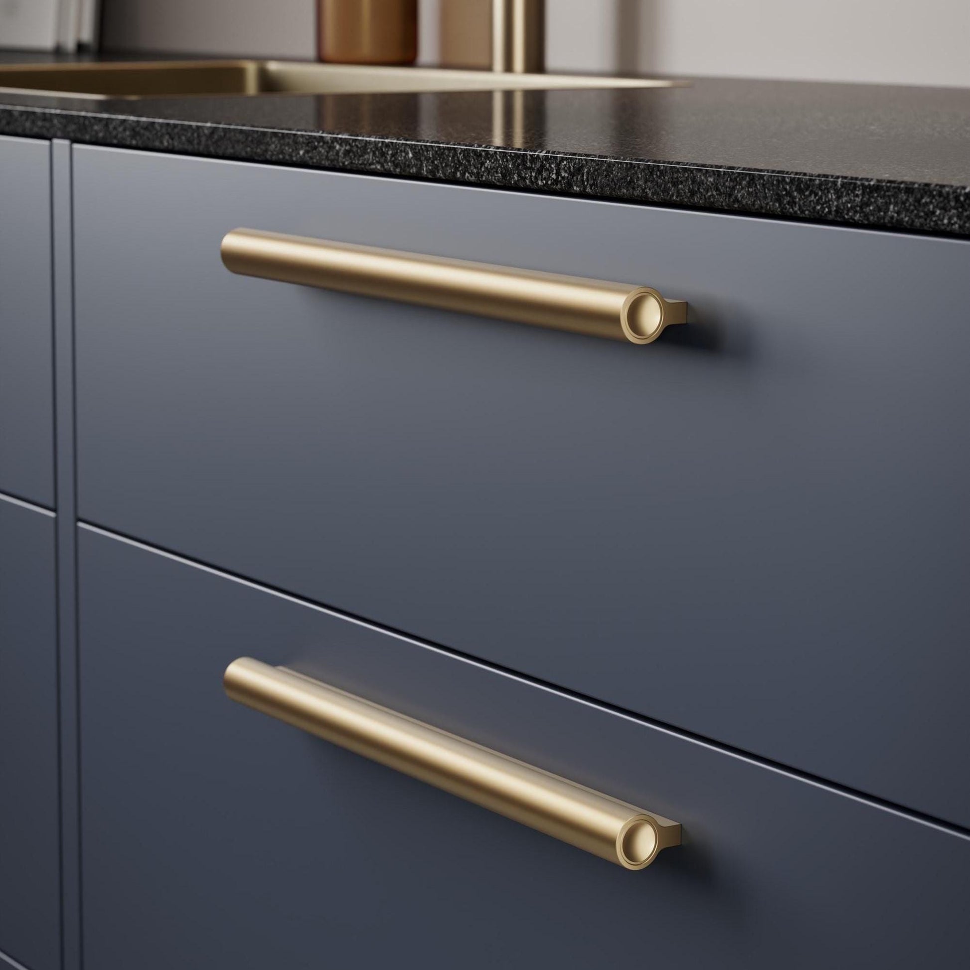 Furnipart Lucente Matt Brass Handle 100mm 300mm & 1200mm