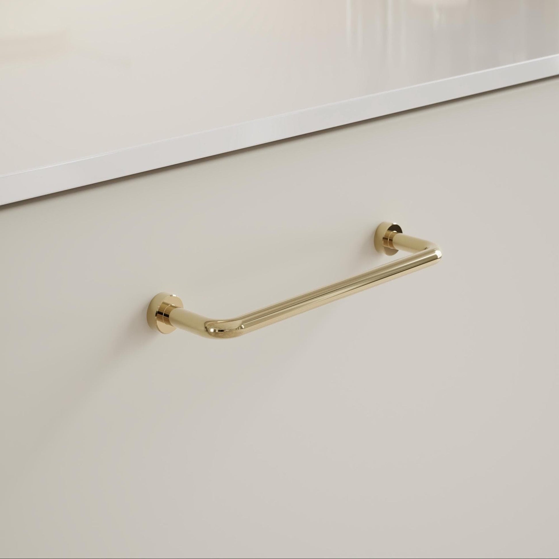 Furnipart Lounge Handle Untreated Brass Polished 128mm & 160mm