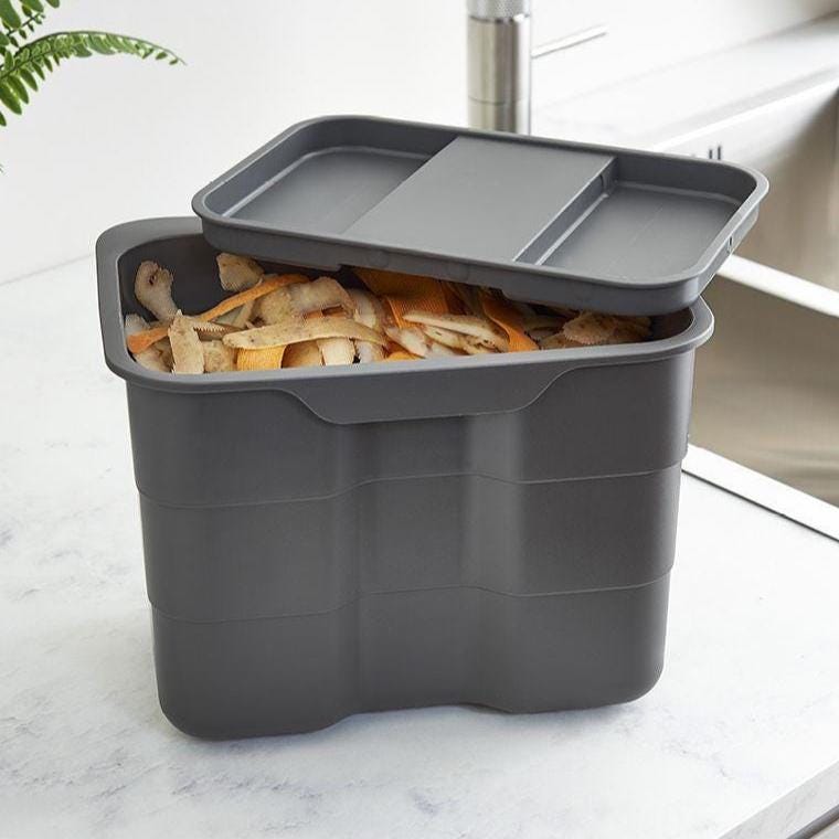 450mm Pull Out Kitchen Bin - 64L Integrated Recycling System - Ninka/Blum Soft Close Cabinet Waste Bin - Orion Grey