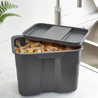 400mm Pull Out Kitchen Bin - 46.2L Integrated Recycling System - Ninka/Blum Soft Close Cabinet Waste Bin - Orion Grey