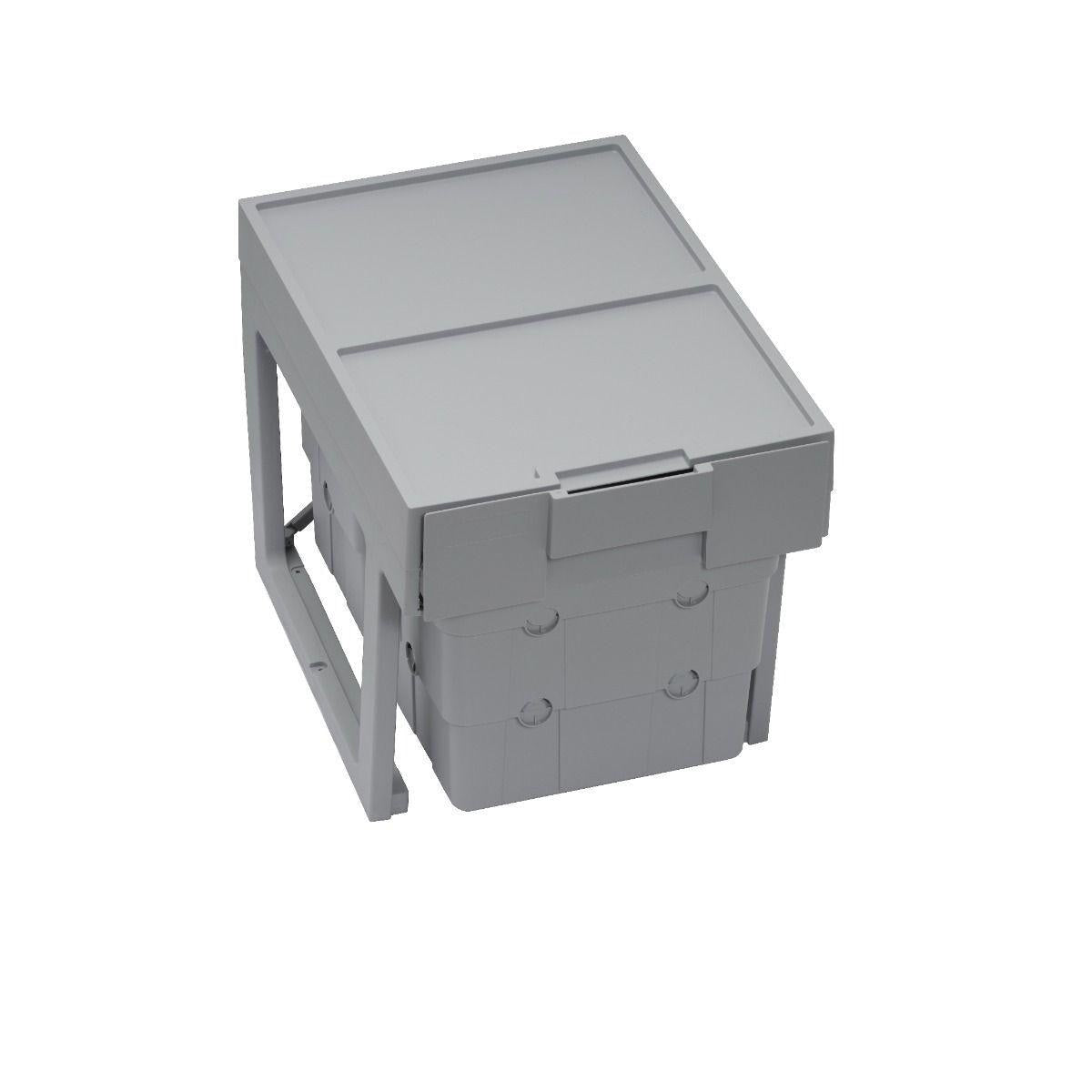 32L Pull Out Kitchen Bin - Ninka easyWaste - Base Mounted Integrated Recycling Bin - 2 x 16L Cabinet Waste Bin - Hinged Door Cupboard Bin