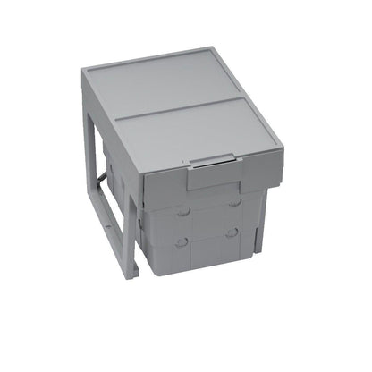 32L Pull Out Kitchen Bin - Ninka easyWaste - Base Mounted Integrated Recycling Bin - 2 x 16L Cabinet Waste Bin - Hinged Door Cupboard Bin