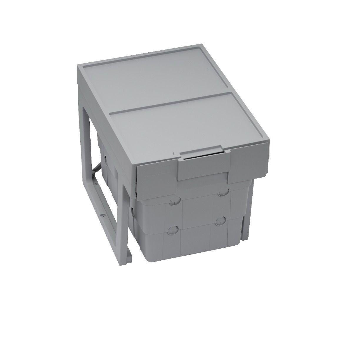 32L Pull Out Kitchen Bin - Ninka easyWaste - Base Mounted Integrated Recycling Bin - 2 x 16L Cabinet Waste Bin - Hinged Door Cupboard Bin